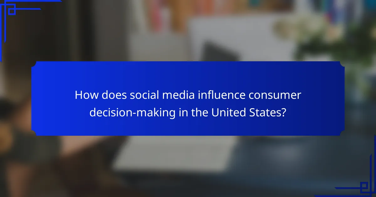 How does social media influence consumer decision-making in the United States?