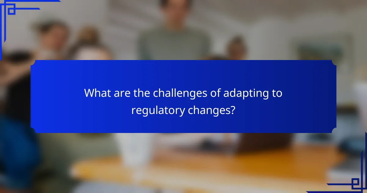 What are the challenges of adapting to regulatory changes?