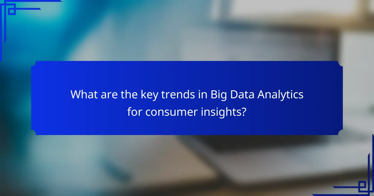 What are the key trends in Big Data Analytics for consumer insights?