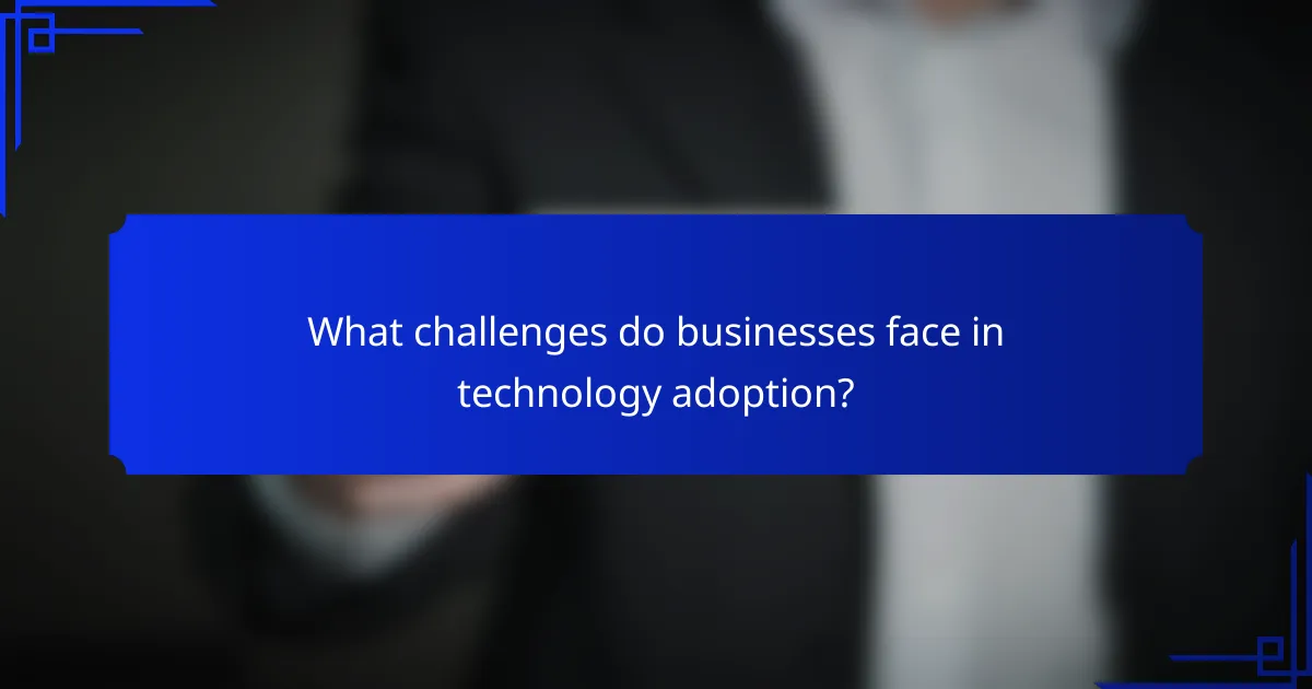 What challenges do businesses face in technology adoption?