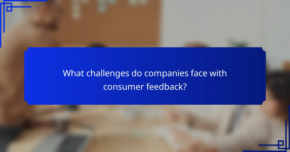 What challenges do companies face with consumer feedback?