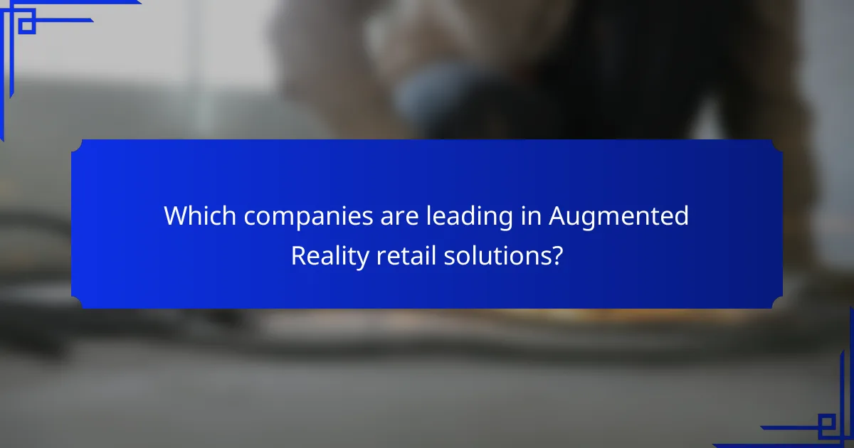 Which companies are leading in Augmented Reality retail solutions?